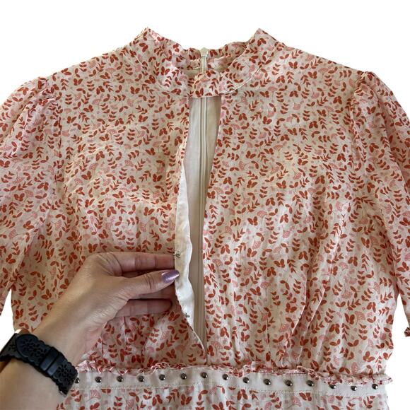 Stevie May Byrdie Floral Print Mini Dress Women’s Size XS Orange/Pink/White - Picture 7 of 11